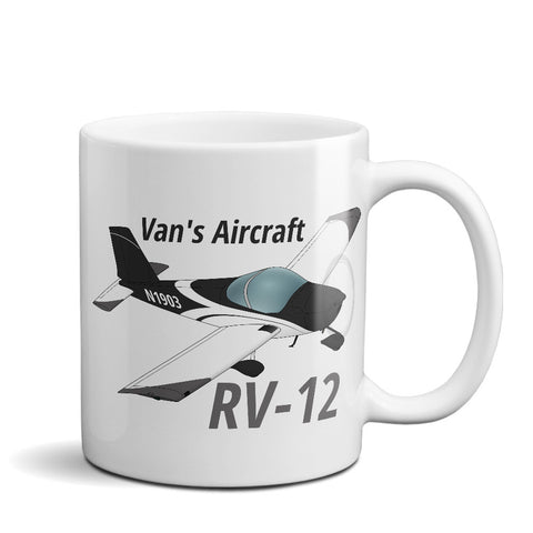 Van's Aircraft RV-12 Airplane Ceramic Mug - Personalized w/ N#