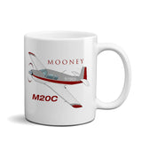 Mooney M20C (Red/Silver) Airplane Ceramic Mug - Personalized w/ N#