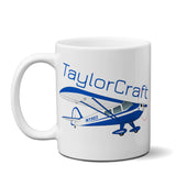 Taylorcraft F-21B (Blue) Airplane Ceramic Mug - Personalized w/ N#