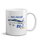 Van's Aircraft RV-7 (Gold/Blue) Airplane Ceramic Mug - Personalized w/ N#