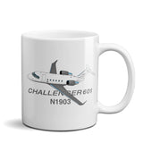 Bombardier Challenger 601 Airplane Ceramic Mug - Personalized w/ N#