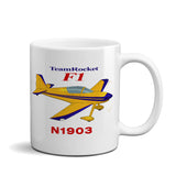 Team Rocket F1 (Yellow/Blue) Airplane Ceramic Mug - Personalized w/ N#