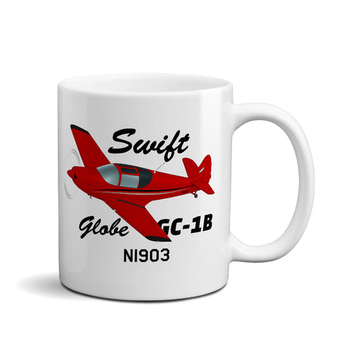 Globe / Temco Swift GC-1B Airplane Ceramic Mug - Personalized w/ N#