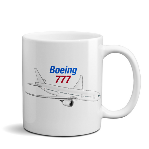 Boeing 777 (BOE777) Airplane Ceramic Mug - Personalized