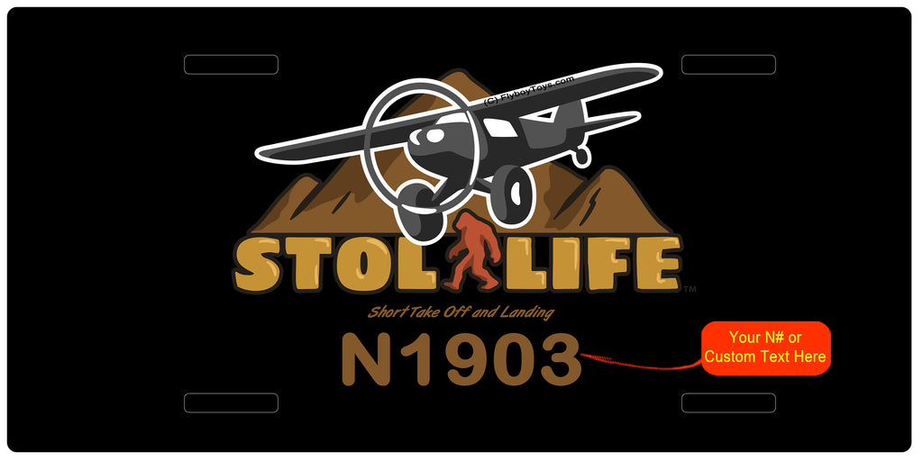 STOL Life Airplane License Metal Plate - Personalized with Your N#