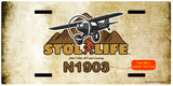 STOL Life Airplane License Metal Plate - Personalized with Your N#