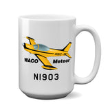 Waco Meteor SF 260 (Yellow/Black)  Airplane Ceramic Mug - Personalized w/ N#