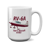 Van's Aircraft RV-6A Airplane Ceramic Mug - Personalized w/ N#