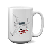 Rutan Model 61 Long EZ Airplane Ceramic Mug - Personalized w/ N#