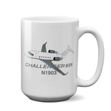 Bombardier Challenger 601 Airplane Ceramic Mug - Personalized w/ N#