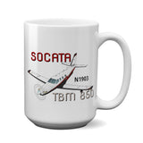 Socata TBM 850 Airplane Ceramic Mug - Personalized w/ N#