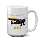 Monocoupe 90AL (Black/Orange) Airplane Ceramic Mug - Personalized w/ N#