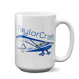 Taylorcraft F-21B (Blue) Airplane Ceramic Mug - Personalized w/ N#