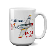 North American P-51 Mustang Airplane Ceramic Mug - Personalized w/ N#
