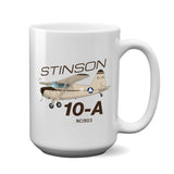Stinson 10-A (Cream/Brown) Airplane Ceramic Mug - Personalized w/ N#