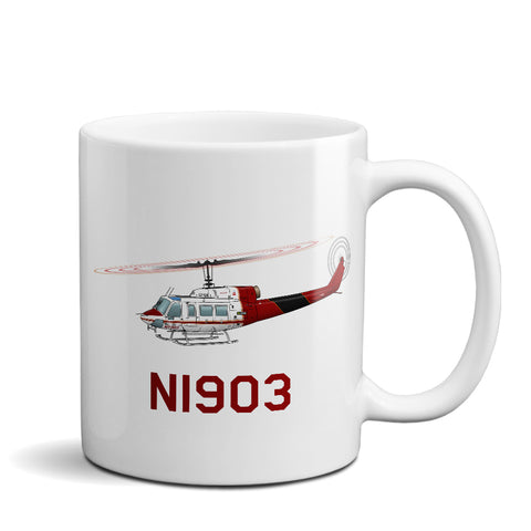 Helicopter Ceramic Custom Mug HELI25C214-BR1 - Personalized w/ your N#