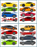 Auto Cars Die Cut Vinyl Stickers Decals (16 Models)