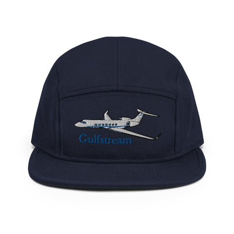 Custom Gulfstream GS50 Airplane Embroidered "No Button" Pilot Hat Cap