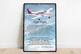 High Flight HD Airplane Sign SIGN-HIGHFLIGHT-AIR255DLJ-BR1 - Personalized w/ your N#