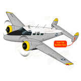 Airplane Design (Silver/Black/Yellow) - AIR25518-SBY1