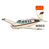 Beechcraft Bonanza A36 Cream Brown Orange