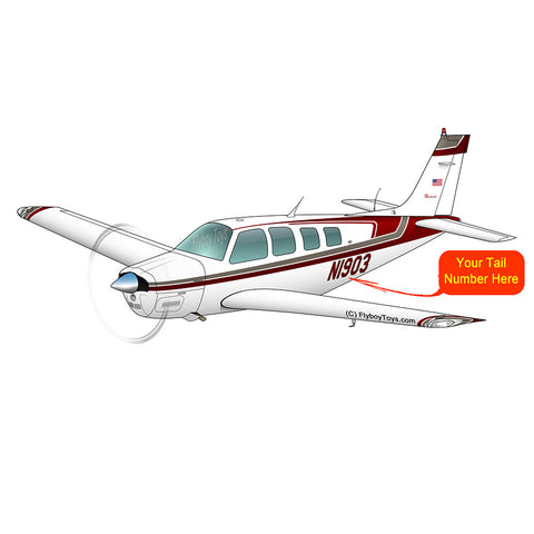 Beechcraft Bonanza A36 Maroon Silver