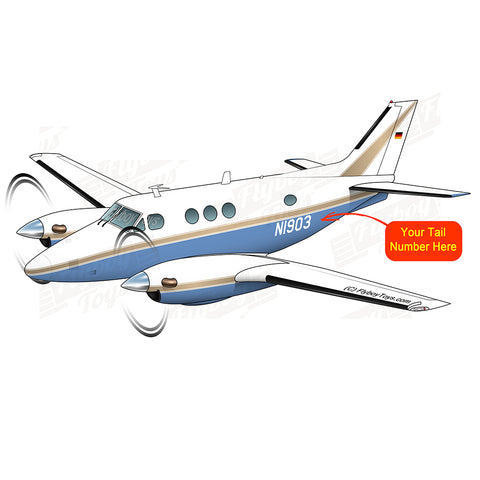Airplane Design (Gold/Blue) - AIR255B9E90-GB2