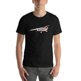 Airplane T-Shirt (Red/Black) AIR35JJ172JK-RB1 - Personalized w/ Your N#