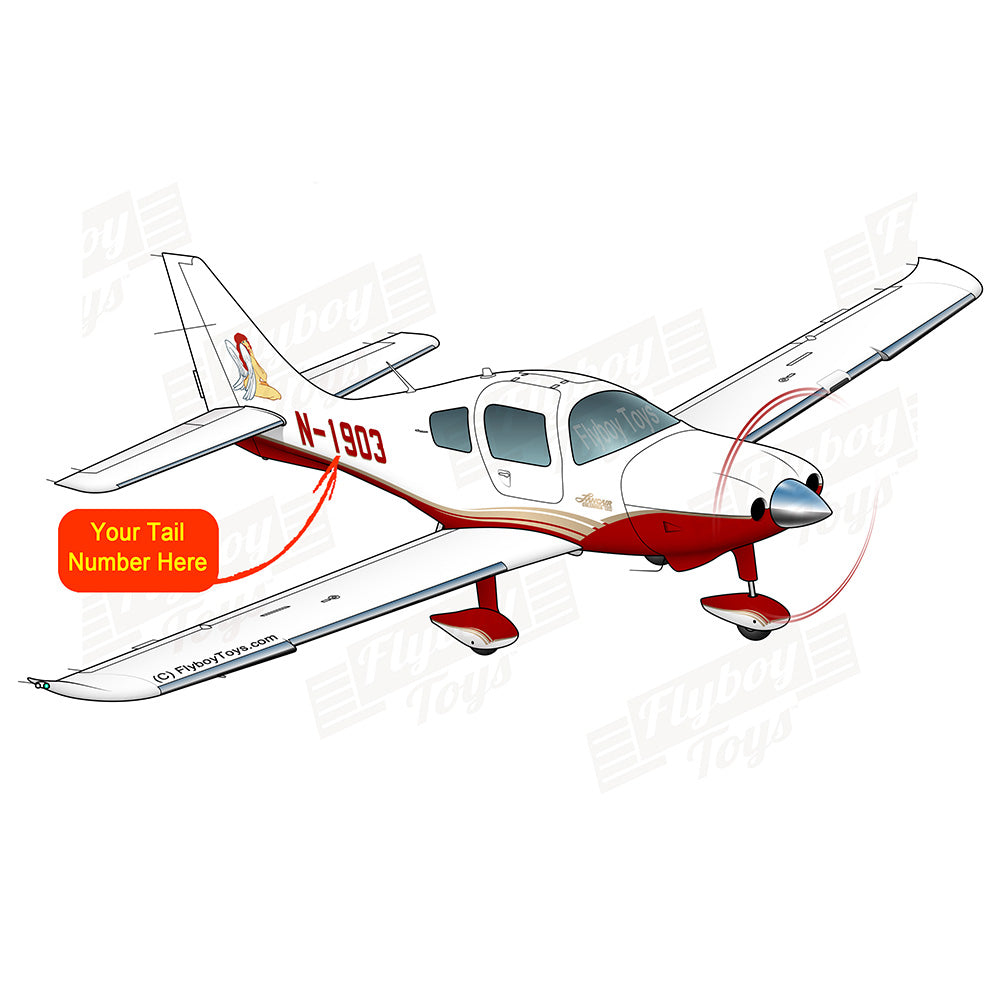 Airplane Design (Gold/Red) - AIR3FC400-GR1