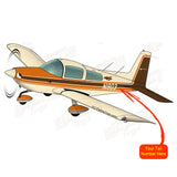 Airplane Design (Cream/Orange/Black) - AIR7ILK97AA1-COB1