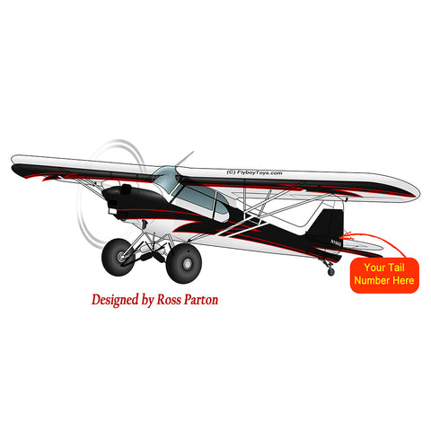 Airplane Design (Black/Red) designed by Ross Parton - AIRG9GG1H-RB2
