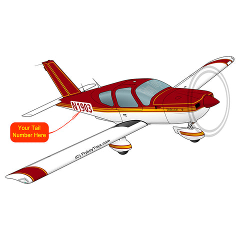 Airplane Design (Red/Gold) - AIRJF3KF2TB10-RG1