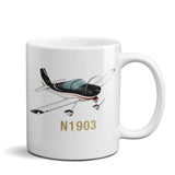 Airplane Ceramic Custom Mug AIRM1EIM9A-BR1 - Personalized w/ your N#