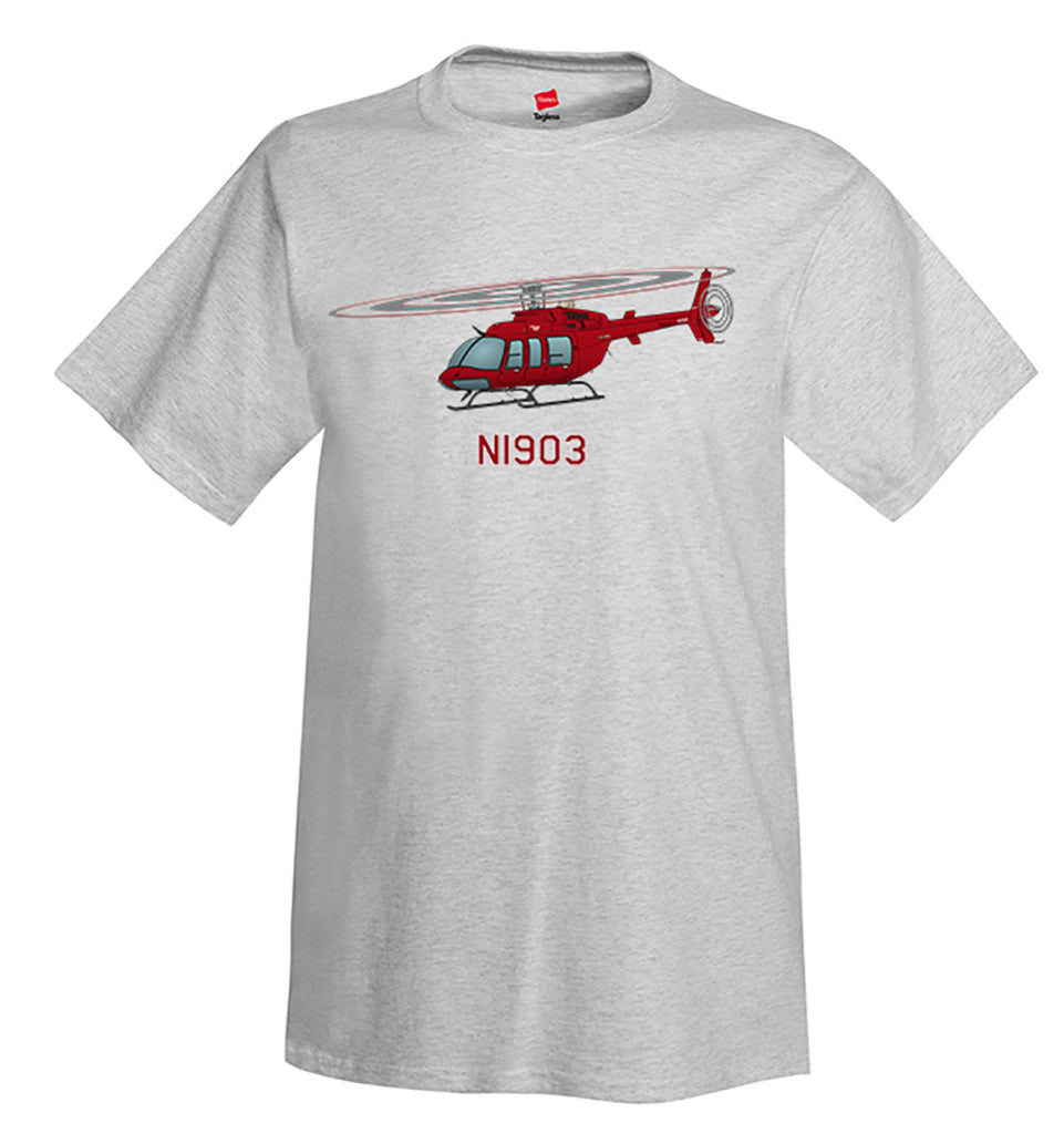Custom Helicopter T-Shirt Personalized with your N# - HELI25C407-R1