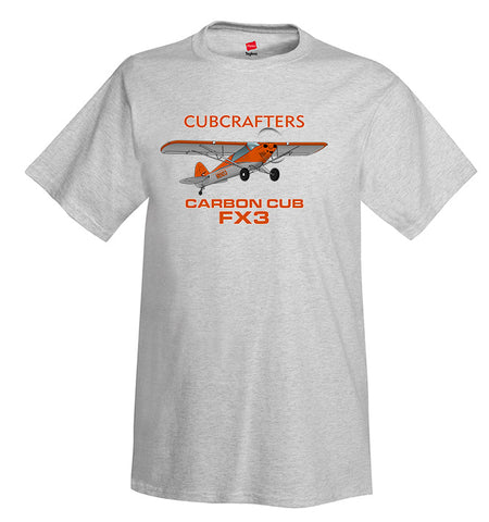 Cubcrafters Carbon Cub FX3 (Orange) Airplane T-Shirt - Personalized w/ Your N#