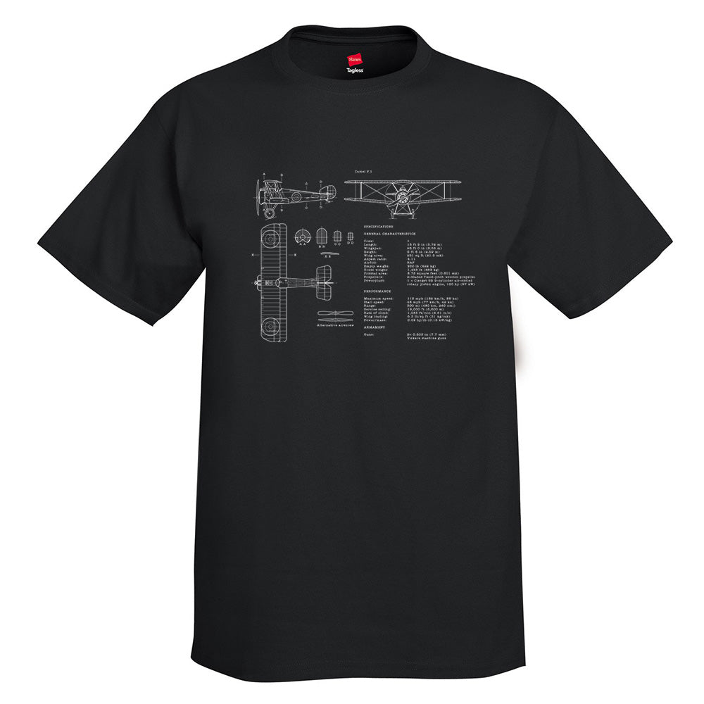 Airplane Blueprint Design T-shirt - AIRJFG31D-BPTEXT