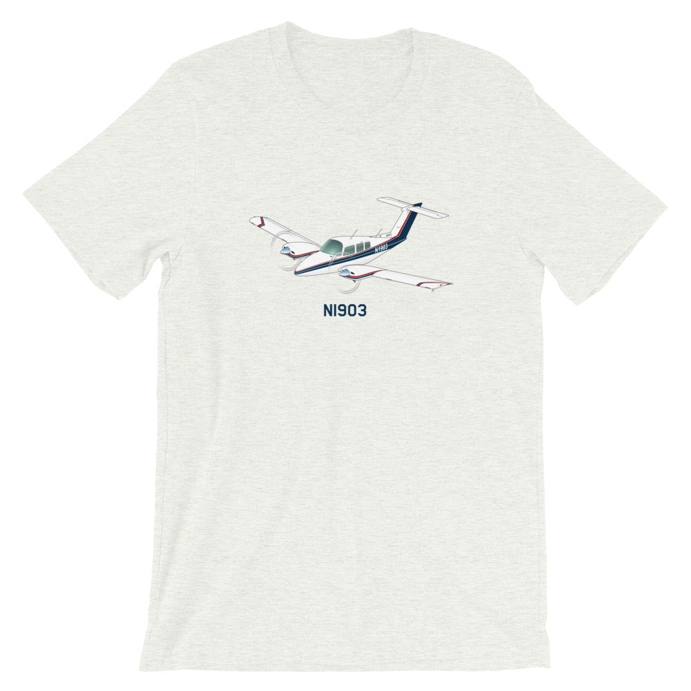 Airplane T-shirt (Blue/Red) AIR2554L3-BR1 - Personalized with Your N#