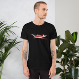Airplane T-Shirt (Red/Silver/Black) AIR2552FEC35-RSB1- Personalized w/ Your N#