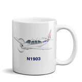 Airplane Ceramic Custom Mug AIR2552FEE33-RT1  - Personalized w/ your N#