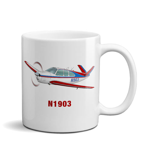 Airplane Ceramic Custom Mug AIR2552FEN35-RB1 - Personalized w/ your N#