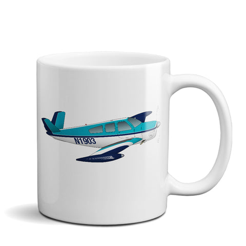 Airplane Ceramic Custom Mug AIR2552FES35-TB1 - Personalized w/ your N#