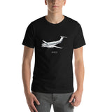 Airplane T-shirt (Silver/Blue) AIR255B9E350-SB1 - Personalized with Your N#