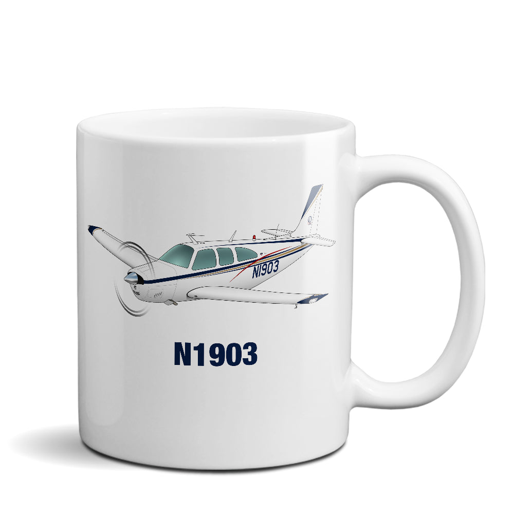 Airplane Ceramic Custom Mug AIR2552FEE33A-BRG1  - Personalized w/ your N#