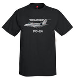 Pilatus PC-24 (Silver) Airplane T-Shirt - Personalized w/ Your N#