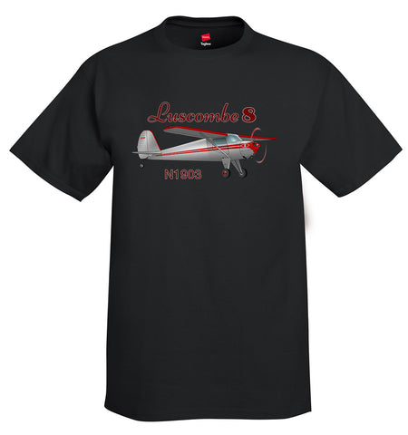 Luscombe 8 (Red/Silver) Airplane T-Shirt - Personalized w/ Your N#