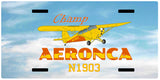 Aeronca Champ (Yellow) Airplane License Metal Plate - Add Your N#