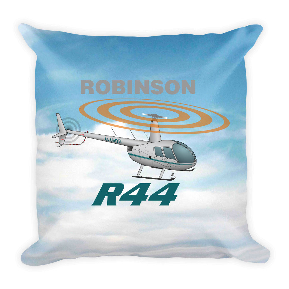 Robinson R44 Airplane Throw Pillow Case Stuffed & Sewn