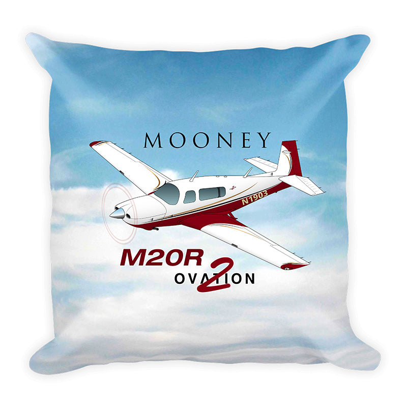 Mooney M20R Ovation 2 Airplane Custom Throw Pillow Case Stuffed & Sewn
