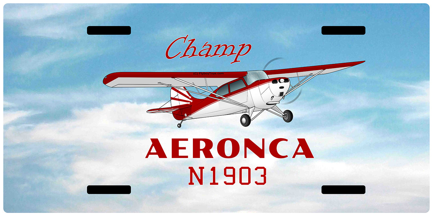Aeronca Champ 7AC Airplane License Metal Plate - Add Your N# – Flyboy Toys
