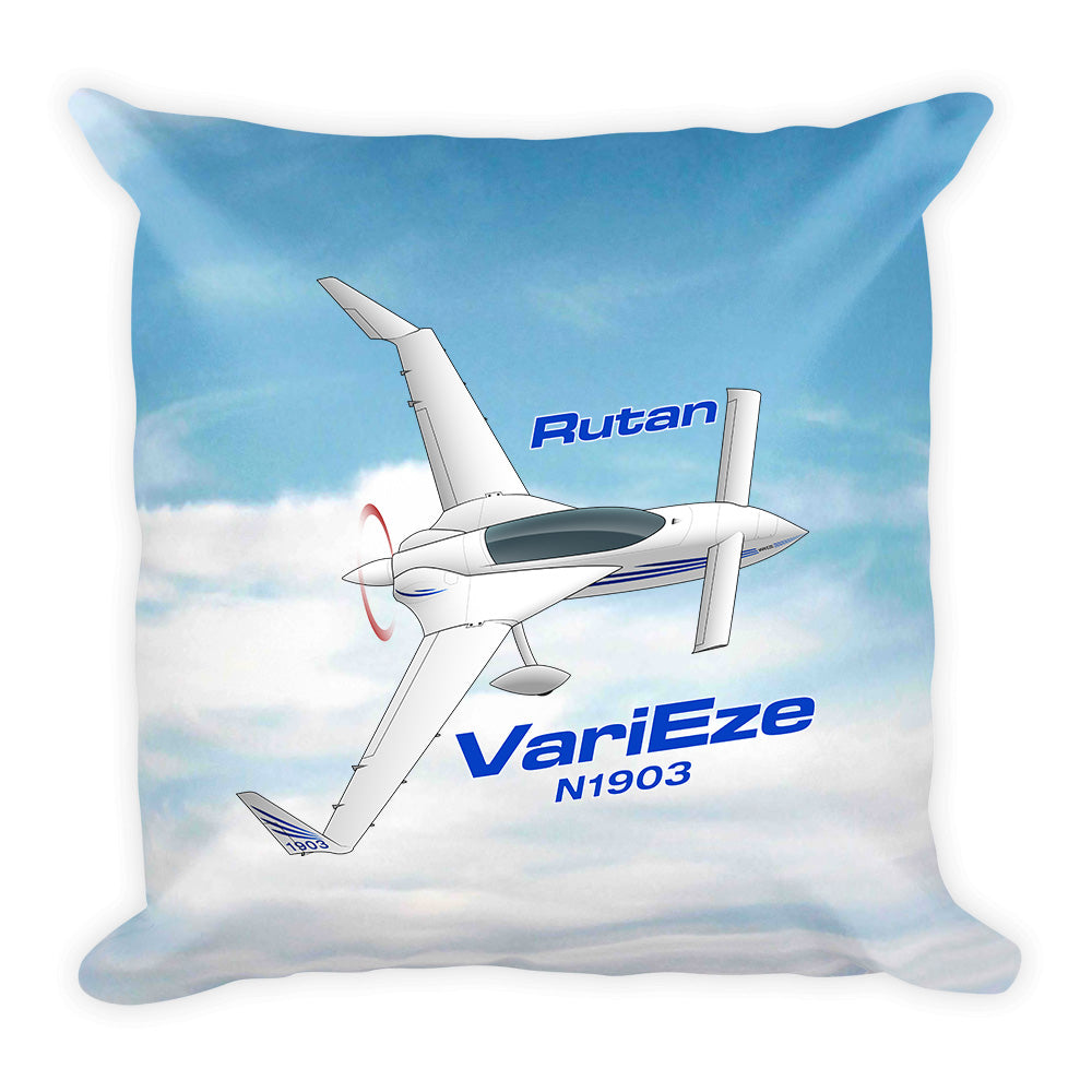 Rutan VariEze Airplane Custom Throw Pillow Case Stuffed & Sewn